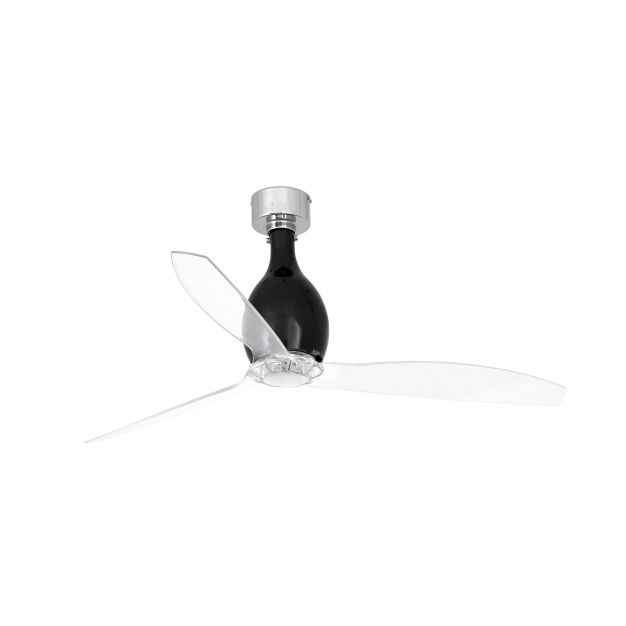 Faro Mini Eterfan - ventilateur de plafond avec télécommande - ventilateur intelligent - Ø 128 cm - noir mat et transparent