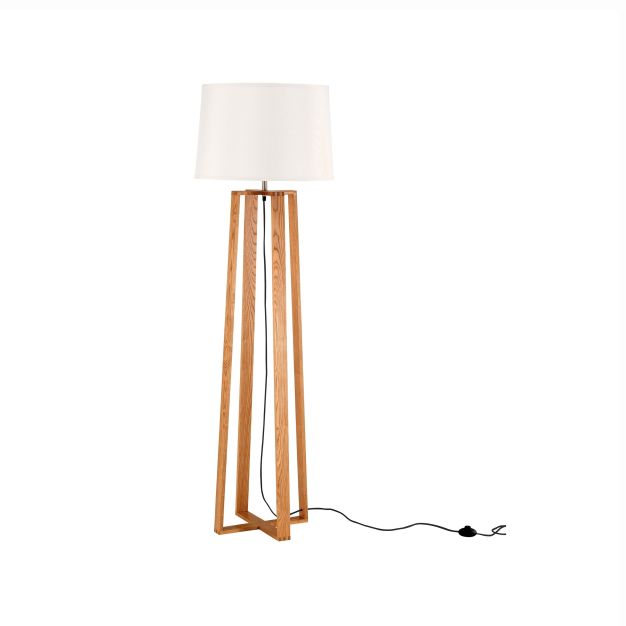 Nova Luce Alma - lampadaire - 167 cm - blanc et marron