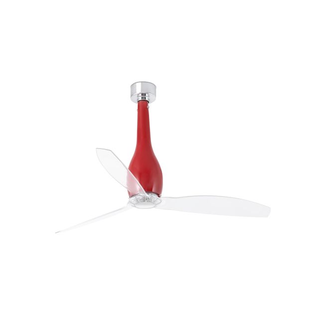 Faro Eterfan - ventilateur de plafond avec télécommande - Ø 128 cm - rouge et transparent