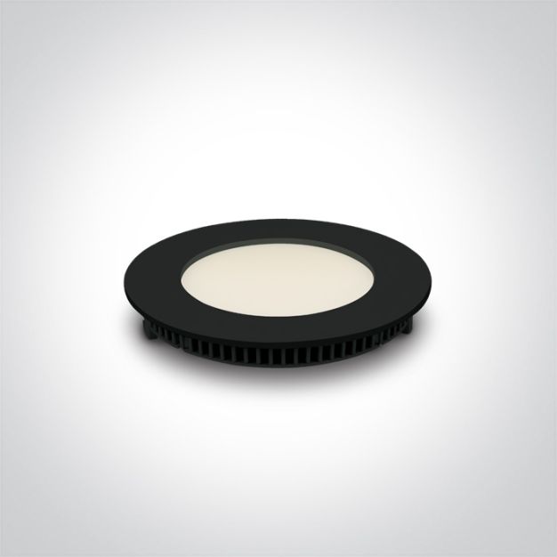 ONE Light Round Recessed Panels - spot à encastrer - Ø 120 mm, Ø 108 mm à encastrer - 8W LED incl. - noir - CCT