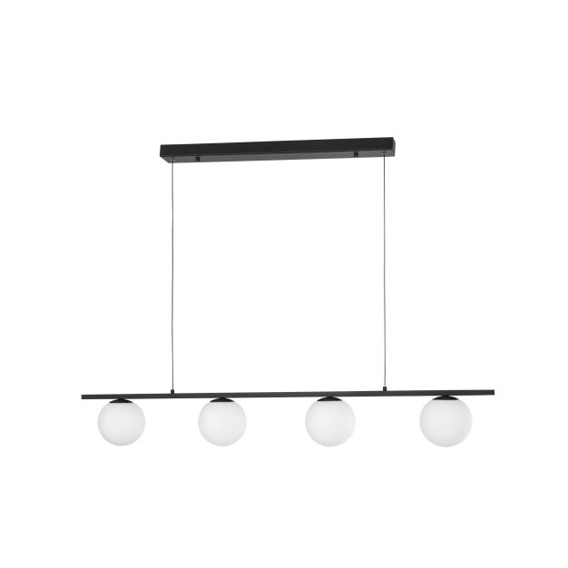 Nova Luce Joline - lampe suspendue - 72 x 12,5 x 120 cm - 32W LED incl. - noir sable et blanc opale