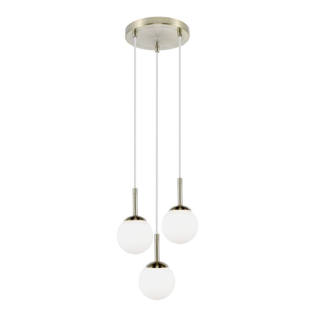 Brilliant Gitse - lampe suspendue - 19 x 19 x 102 cm - IP44 - laiton/blanc