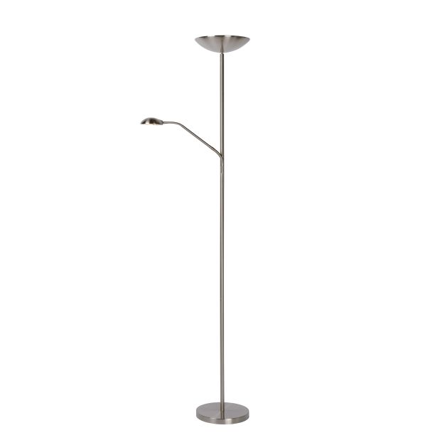 Lucide Zenith - lampadaire avec liseuse - Ø 25,4 x 180 cm - 20W + 4W LED incl - chrome mat