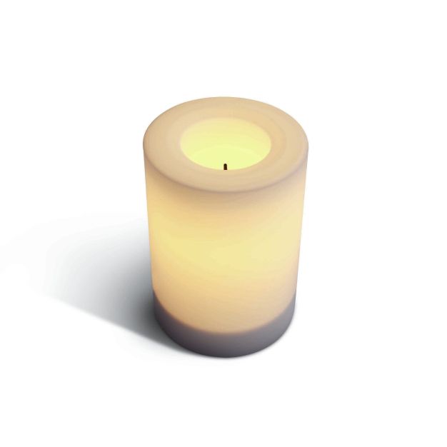 ONE Light LED Flickering Candle - Ø 7,5 x 12,5 cm - 2 piles AA incluses