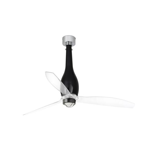 Faro Eterfan - ventilateur de plafond avec lumière et télécommande - Ø 128 cm - 17W LED incl. - noir et transparent