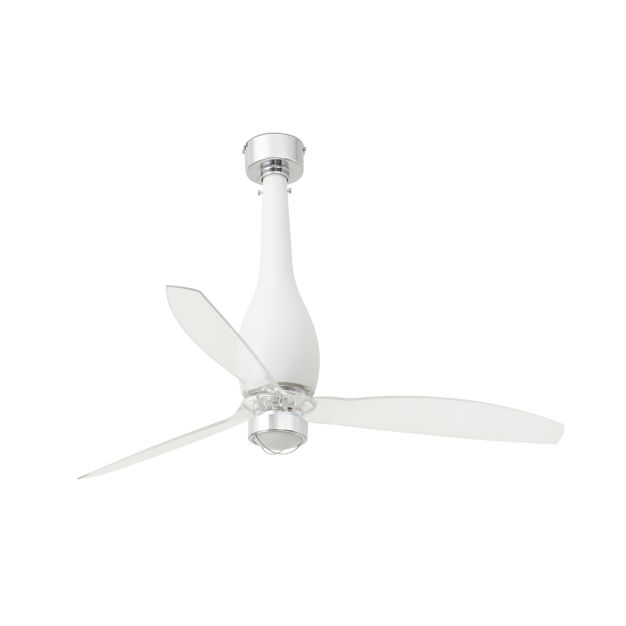 Faro Eterfan - ventilateur de plafond avec lumière et télécommande - Ø 128 cm - 17W LED incl. - blanc mat et transparent