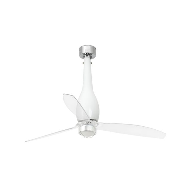 Faro Eterfan - ventilateur de plafond avec lumière et télécommande - ventilateur intelligent - Ø 128 cm - 17W LED incl. - blanc et transparent