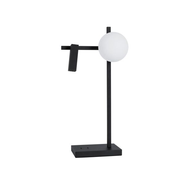 Nova Luce Joline - lampe à poser - 26 x 13,5 x 55 cm - 6W + 3W LED incl. - noir sable et blanc opale