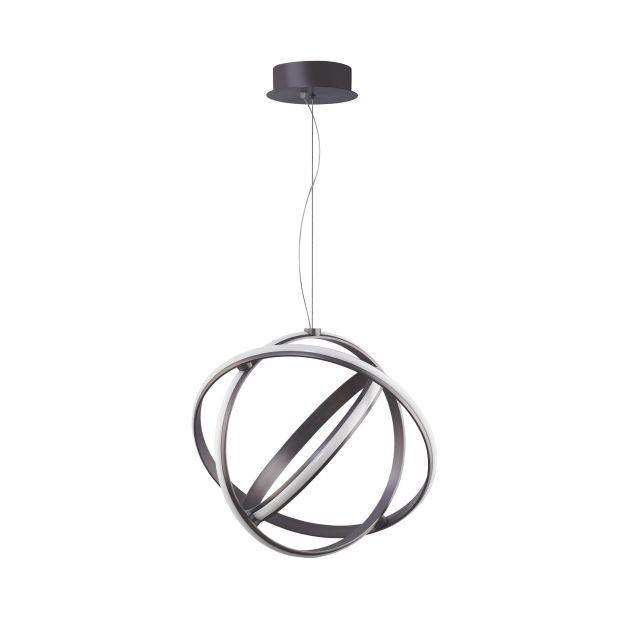 Nova Luce Pertone - lampe suspendue - Ø 50 x 150 cm - 53W LED dimmable incl - noir violet