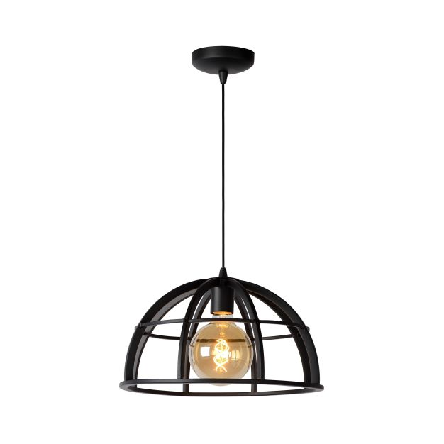 Lucide Dikra - lampe suspendue - Ø 40 x 150 cm - noir