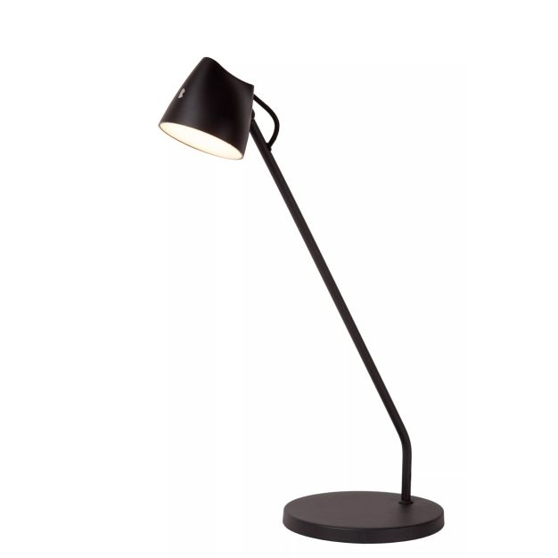 Lucide Milne - lampe de table - 16 x 31,7 x 42 cm - 8W dimmable LED incl - noir