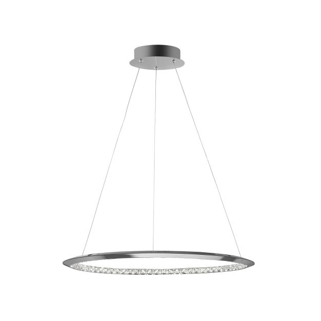 Nova Luce Netuno - lampe suspendue - Ø 60 x 120 cm - 32W LED dimmable incl. - chrome