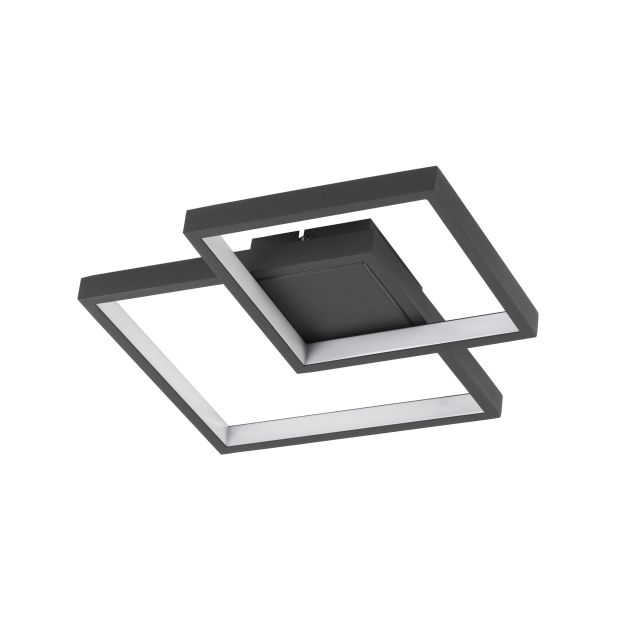 Nova Luce Porto - plafonnier - 32 x 32 x 6 cm - 19W LED incl. - noir sable