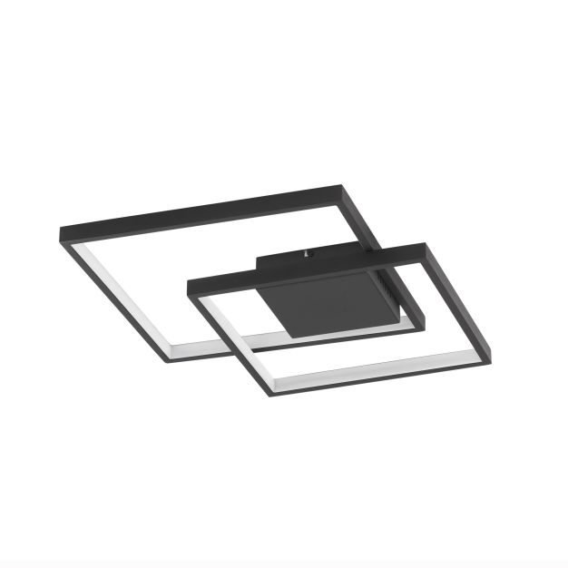 Nova Luce Porto - plafonnier - 42,5 x 42,5 x 6 cm - 30W LED dimmable incl - noir sable