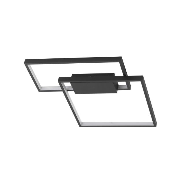 Nova Luce Porto - plafonnier - 45 x 45 x 4 cm - 30W LED dimmable incl. - noir sable