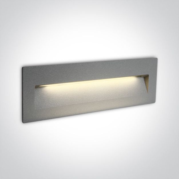 ONE Light Outdoor Dark Light Wall Recessed - applique murale encastrée - 22,5 x 7,5 x 5,5 cm - 7W LED incl. - IP65 - gris