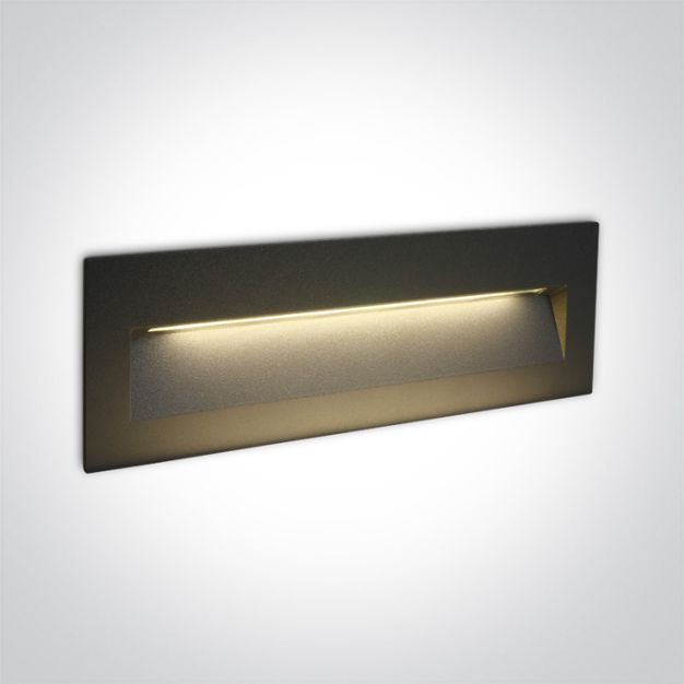 ONE Light Outdoor Dark Light Wall Recessed - applique murale encastrée - 22,5 x 7,5 x 5,5 cm - 7W LED incl. - IP65 - anthracite