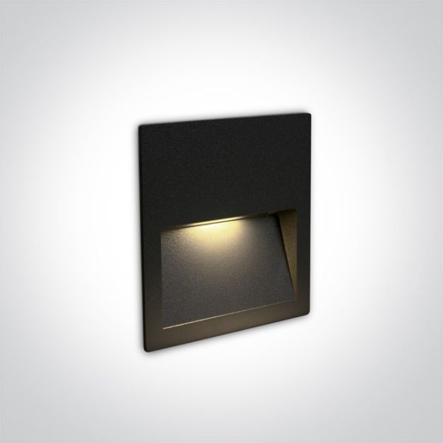 ONE Light Outdoor Dark Light Wall Recessed - applique murale encastrée - 11,5 x 11,5 x 3,5 cm - 4W LED incl. - IP65 - noir