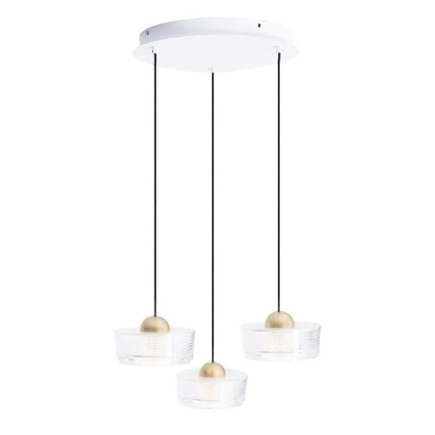 Maxlight Lipari - lampe suspendue - Ø 35 x 180 cm - 22W LED incl - or brossé