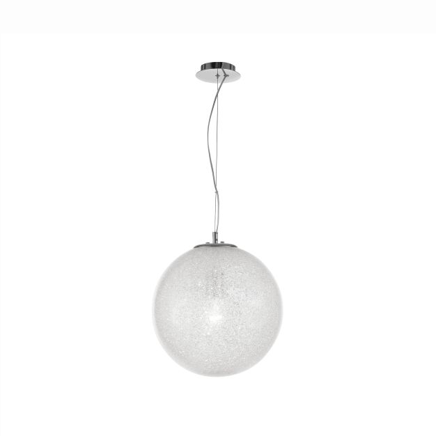 Nova Luce Frozen - lampe suspendue - Ø 40 x 120 cm - transparent et chromé