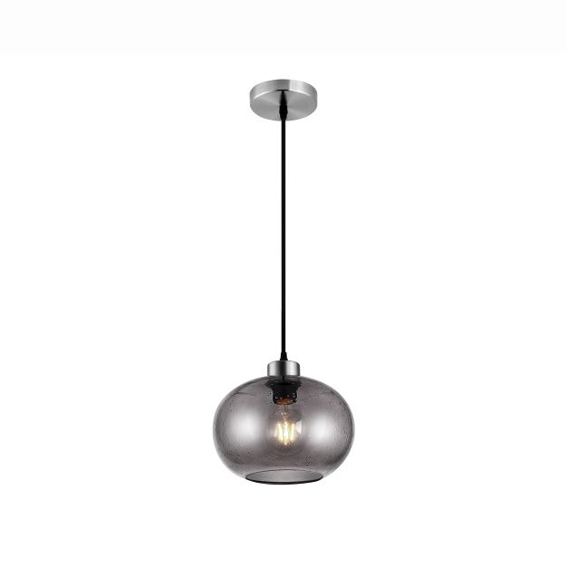 Nova Luce Jade - lampe suspendue - Ø 30 x 120 cm - verre fumé