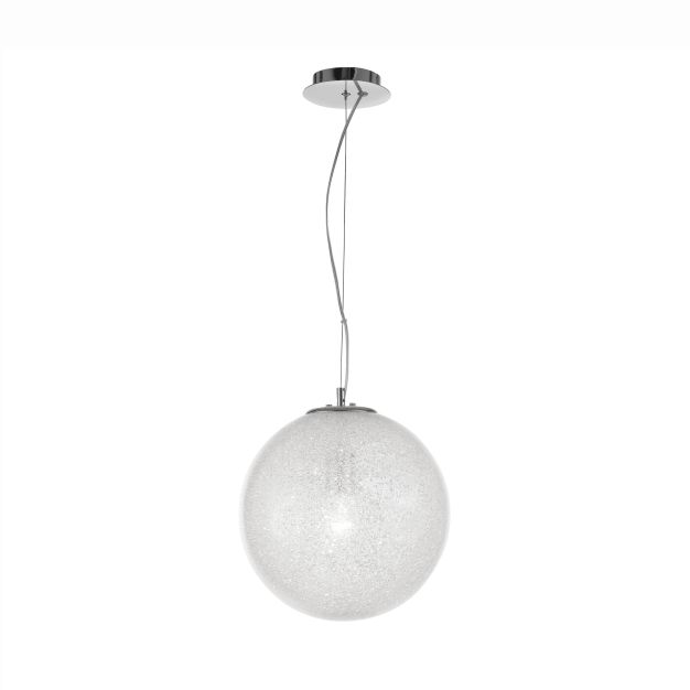 Nova Luce Frozen - lampe suspendue - Ø 30 x 120 cm - transparent et chromé