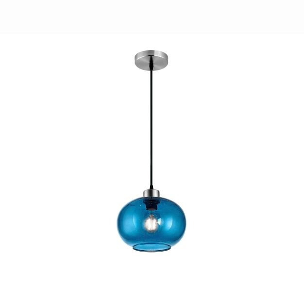 Nova Luce Jade - lampe suspendue - Ø 30 x 120 cm - verre bleu