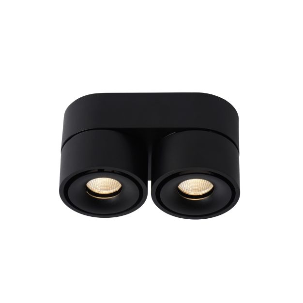 Lucide Yumiko - spot en saillie 2L - 16,1 x 7,8 x 8,2 cm - 2 x 8W LED dimmable incl - noir