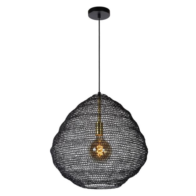 Lucide Saar - lampe suspendue - Ø 48 x 180cm - noir