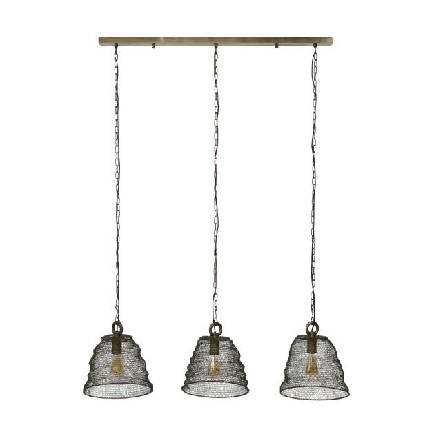 Vico Mesh - lampe suspendue - 114 x 30 x 150 cm - bronze antique