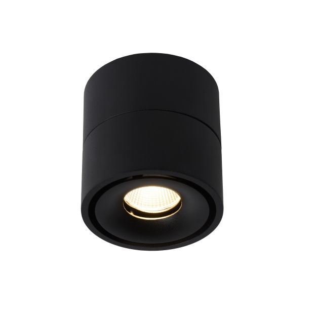 Lucide Yumiko - spot en saillie 1L - Ø 7,8 x 8,2 cm - 8W LED dimmable incl - noir