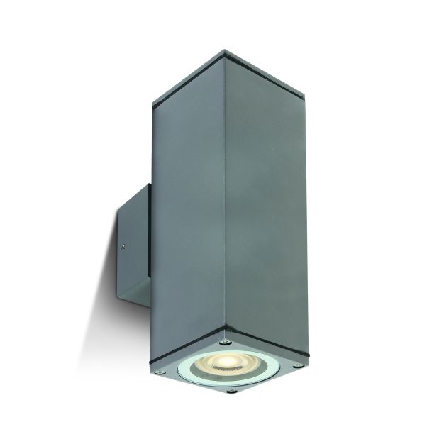 ONE Light GU10 Outdoor Cubes - applique murale d'extérieur - 6,3 x 6,3 x 19,6 cm - IP54 - gris