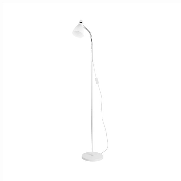 Nova Luce Garrie - lampadaire - 140 cm - blanc et chrome