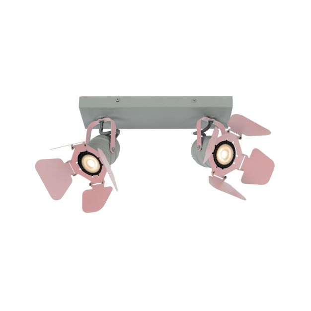 Lucide Picto - spot en saillie 2L - 30 x 12,5 x 16 cm - rose et gris