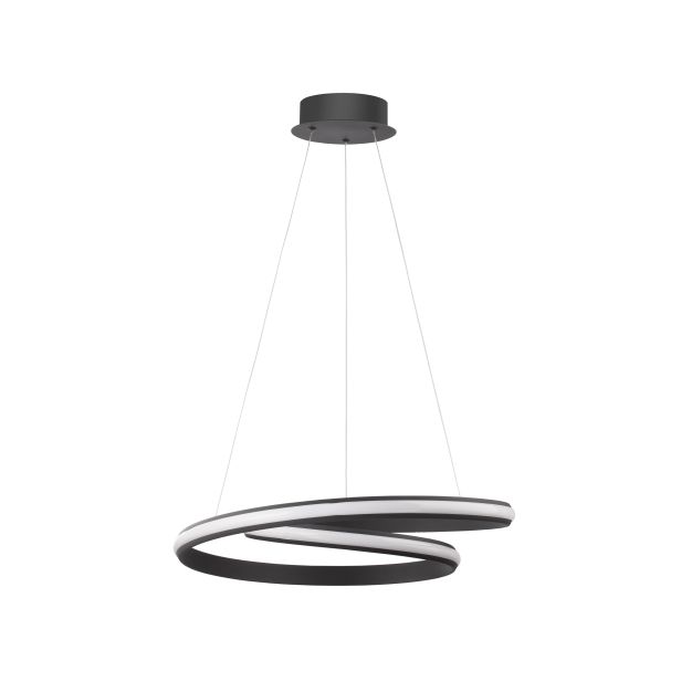 Nova Luce Malvi - lampe suspendue - Ø 55 x 120 cm - 32W LED incl. - noir sable