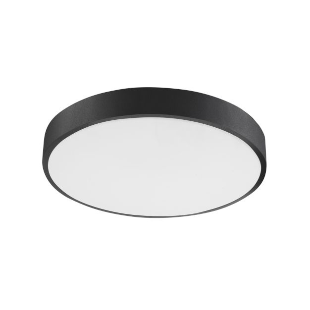 Nova Luce Hadon - plafonnier - Ø 40 x 5 cm - 24W LED incl. - noir sable et blanc mat