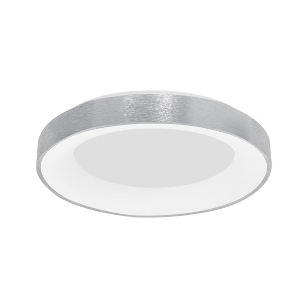 Nova Luce Rando Thin - plafonnier - Ø 60 x 9 cm - 50W LED dimmable incl - argent brossé