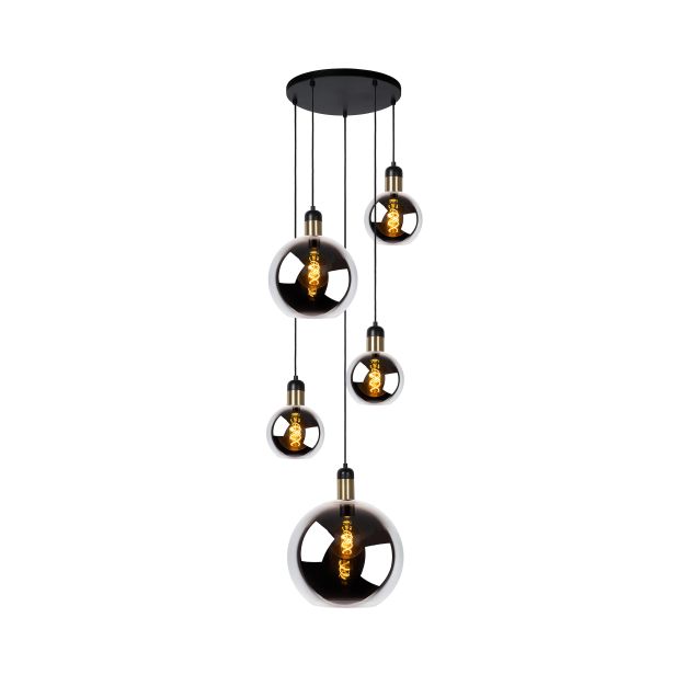 Lucide Julius - lampe suspendue - Ø 40 x 220 cm - gris fumé