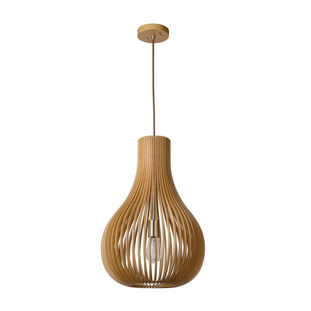 Lucide Bodo - lampe suspendue - Ø 38 x 195 cm - bois