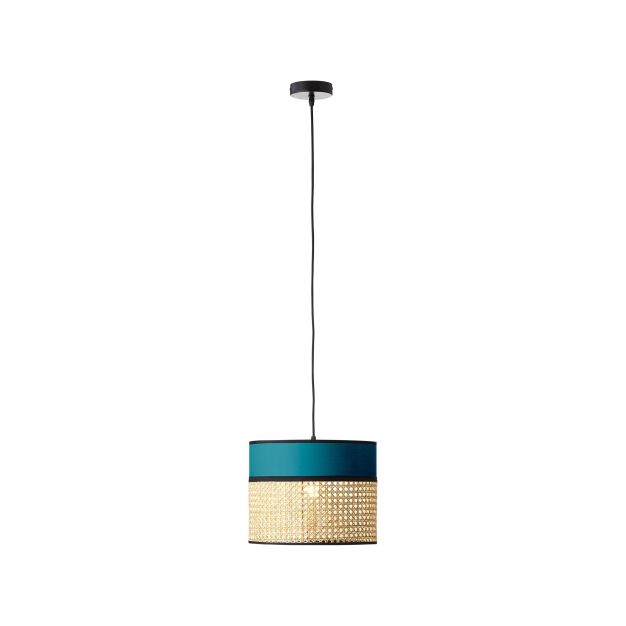 Brilliant Dayanara - lampe suspendue - Ø 30 x 174 cm - bleu et marron clair