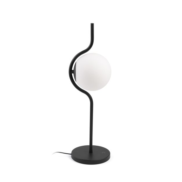 Faro Le Vita - lampe de table - 15 x 14 x 58 cm - 6W dimmable LED incl - noir mat et opale