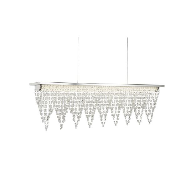 Searchlight Drape - lampe suspendue - 65 x 12 x 115 cm - chrome et transparent