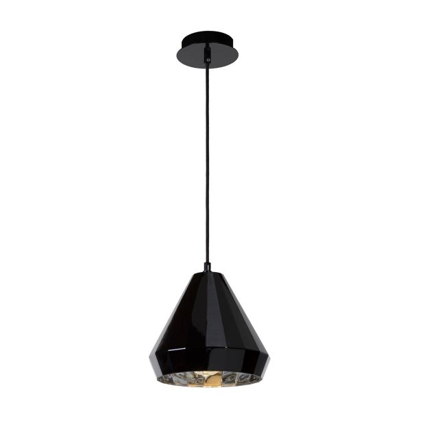 Lucide Lyna - lampe suspendue - Ø 22 x 155 cm - noir