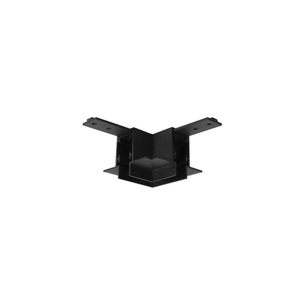 Nova Luce Ultra Slim - rail magnétique encastré sans raccord avec ailettes de 1cm de profondeur - connecteur horizontal à 90 degrés - 5,9 x 5,9 cm - noir