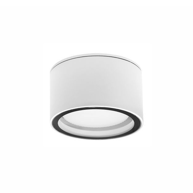 Nova Luce Focus - plafonnier d'extérieur - Ø 10 x 6,5 cm - IP54 - blanc