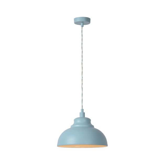 Lucide Isla - lampe suspendue - Ø 29 x 122 cm - bleu pastel