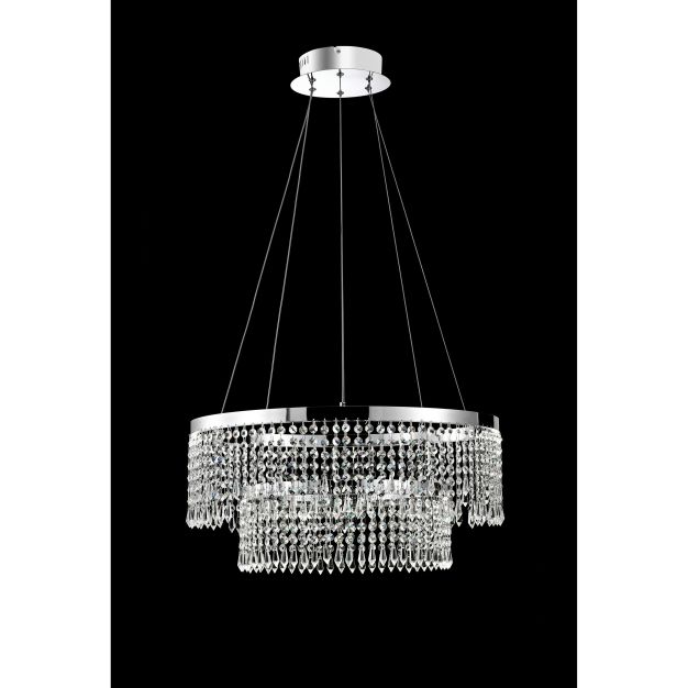 Nova Luce Adelio - lampe suspendue - Ø 60 x 135 cm - 60W LED incl. - chrome