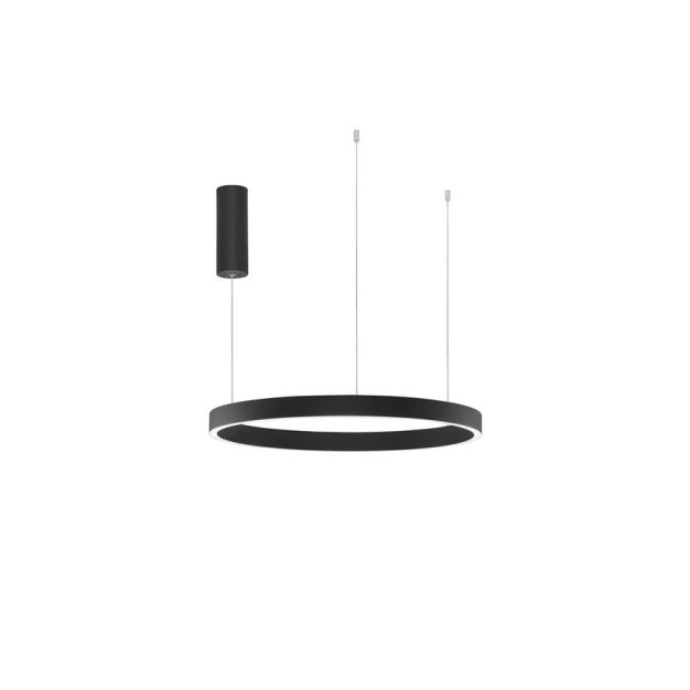 Nova Luce Elowen - lampe suspendue - Ø 60 x 150 cm - 60W LED dimmable incl. - noir