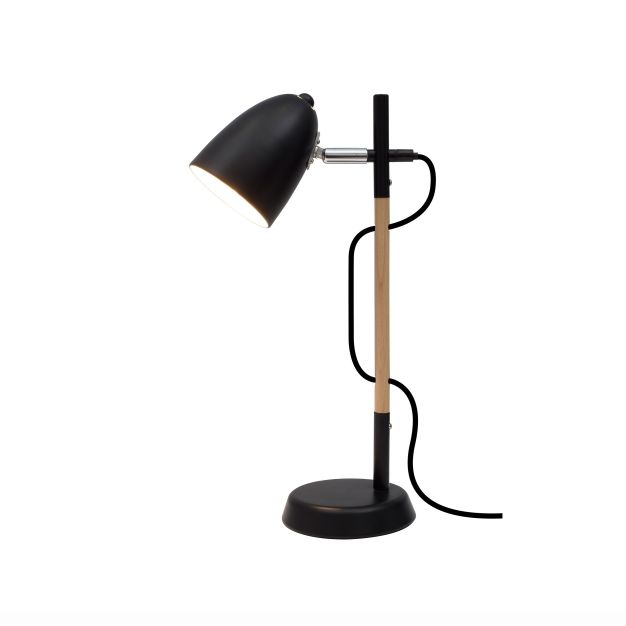 Nova Luce Alina - lampe de bureau - 13 x 13 x 42 cm - noir et brun