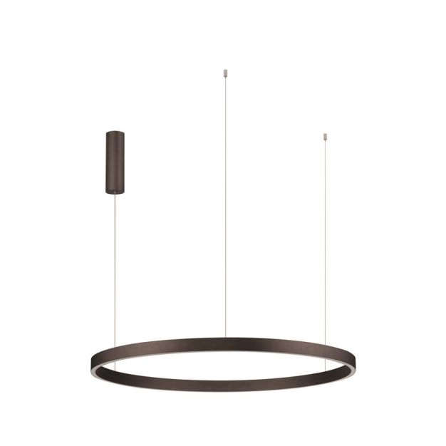 Nova Luce Elowen - lampe suspendue - Ø 98 x 150 cm - 106W LED dimmable incl - brun café brossé